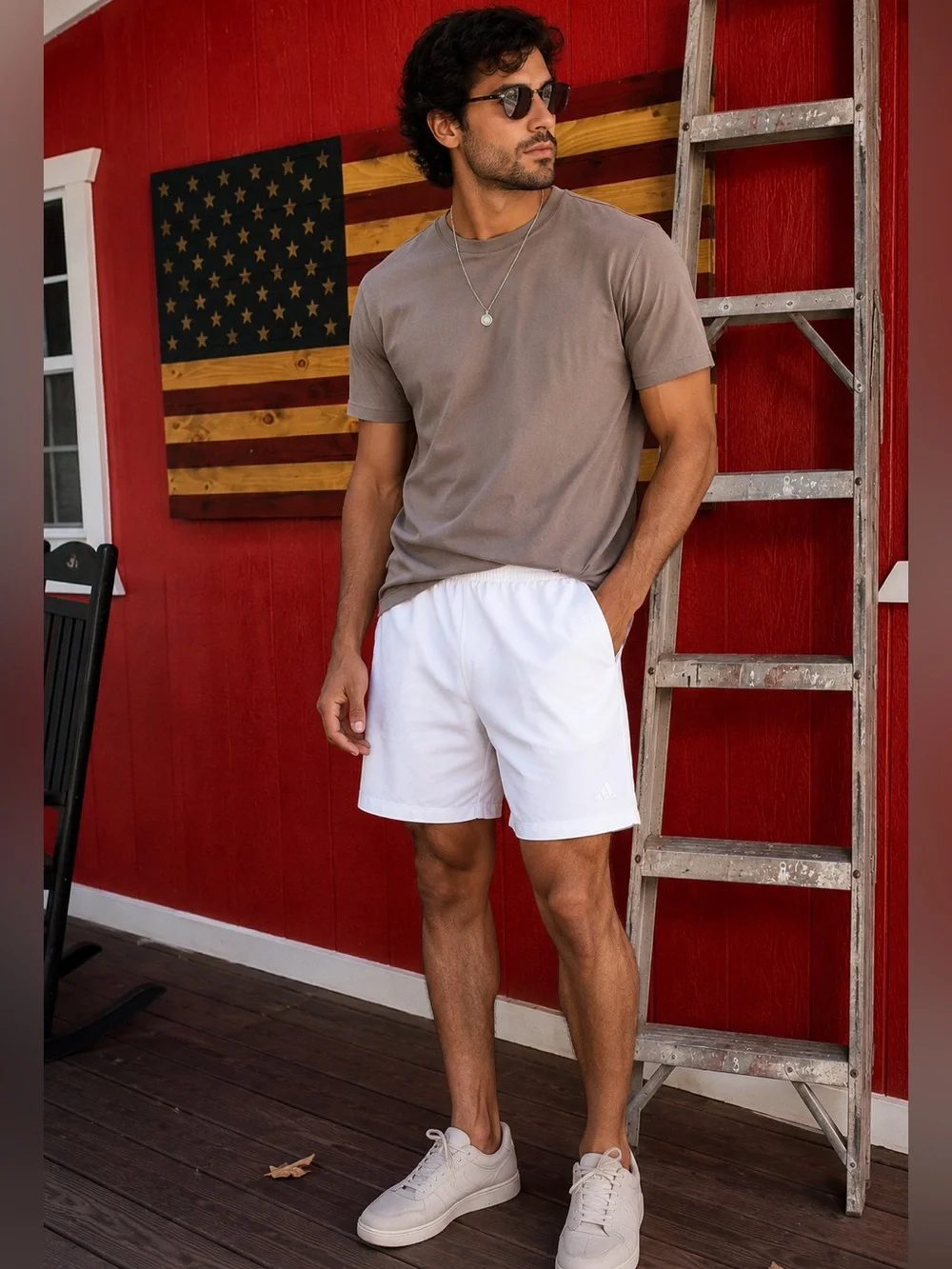 adidas Men’s White Essential Athletic Shorts – Size Large | Lightweight Active S